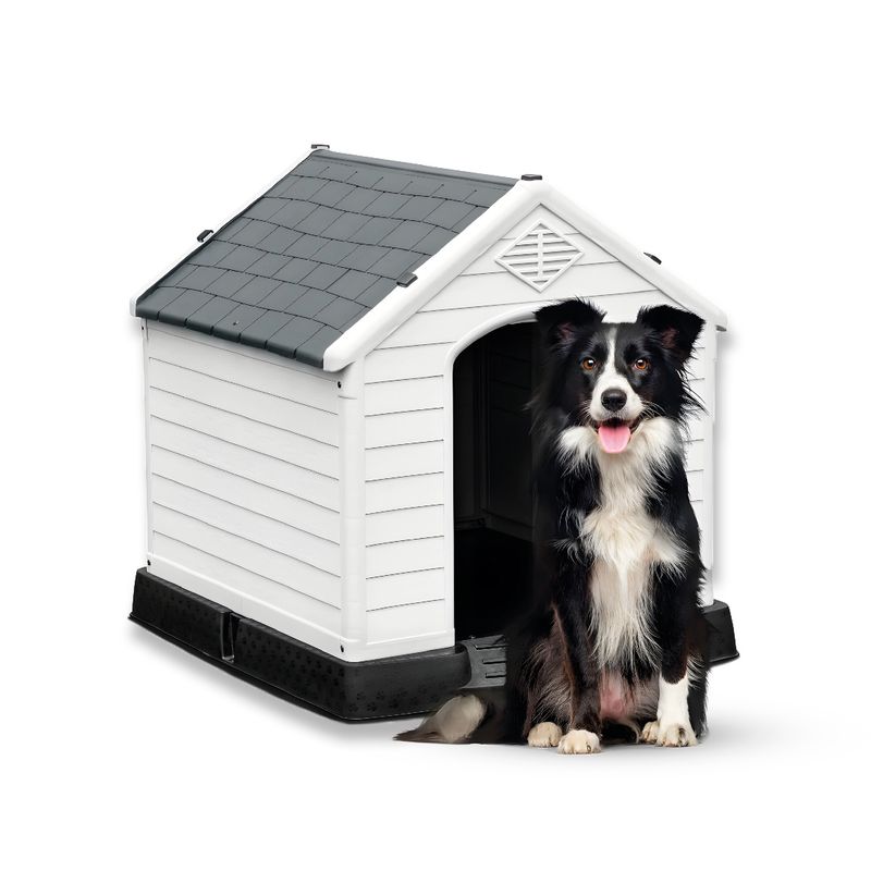S&T - Casa Para Perro Raza PequeñaMediana 70x66x60cm Gris -Talla M