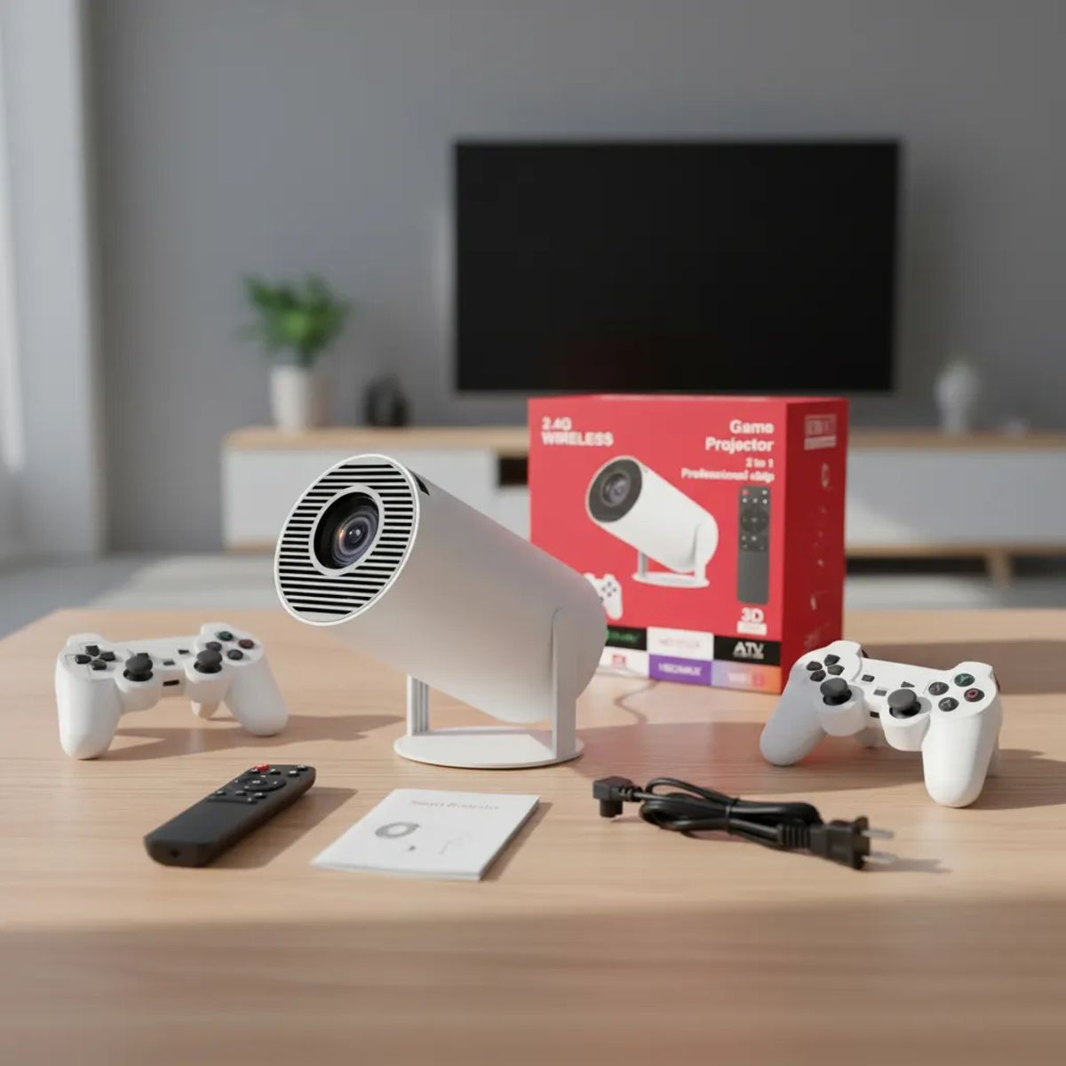 GENERICO - PROYECTOR 4K UHD CON JUEGOS Y MANDOS DE CONTROL WIFI