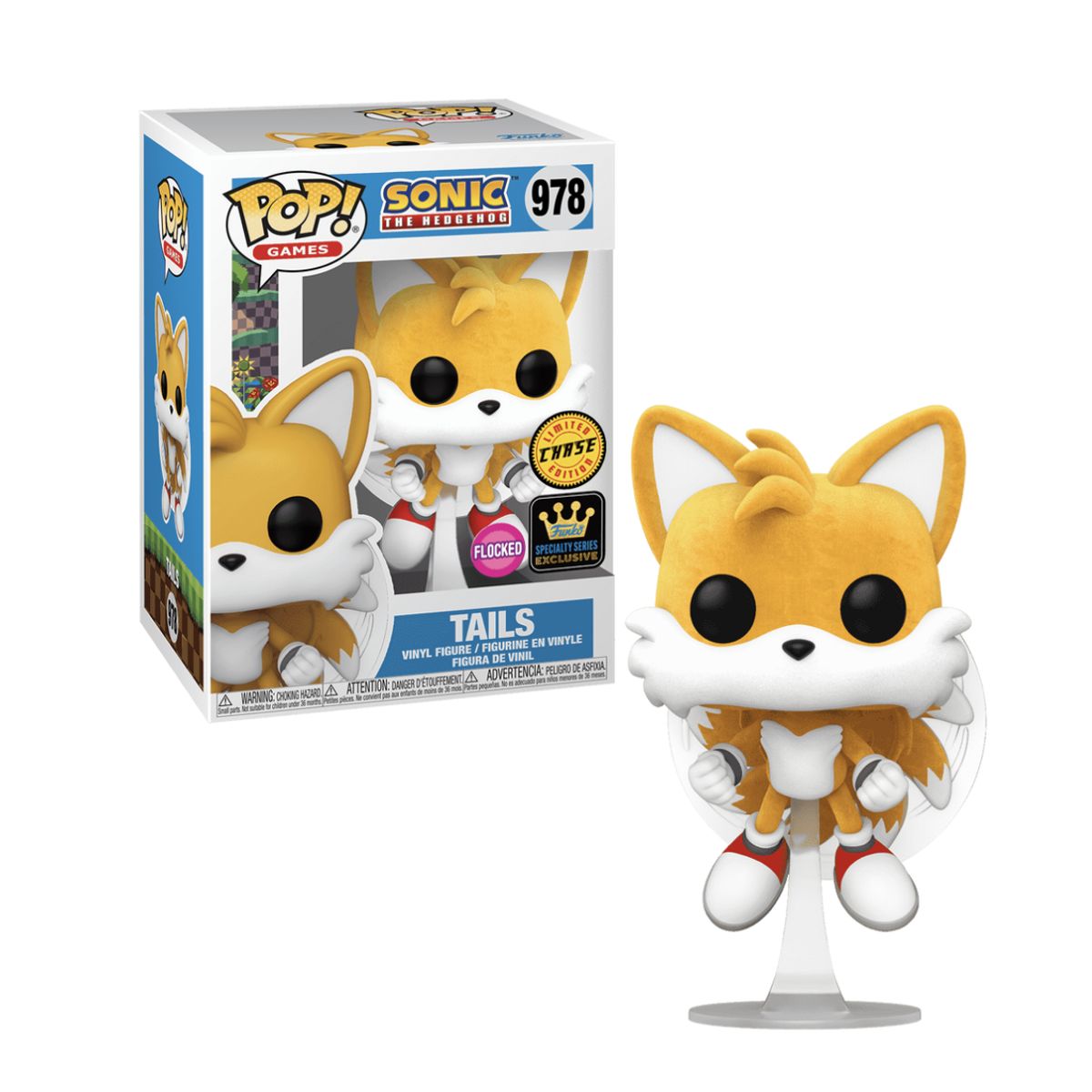 FUNKO - Tails Flocked Funko Pop 978 Sonic Exclusivo Chase