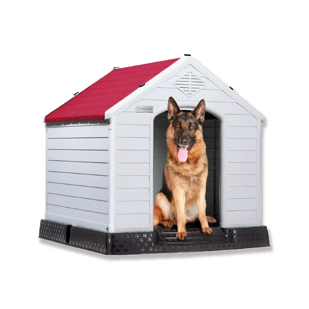 S&T - Casa Para Perro Raza PequeñaMediana 70x66x60cm Rojo -Talla M