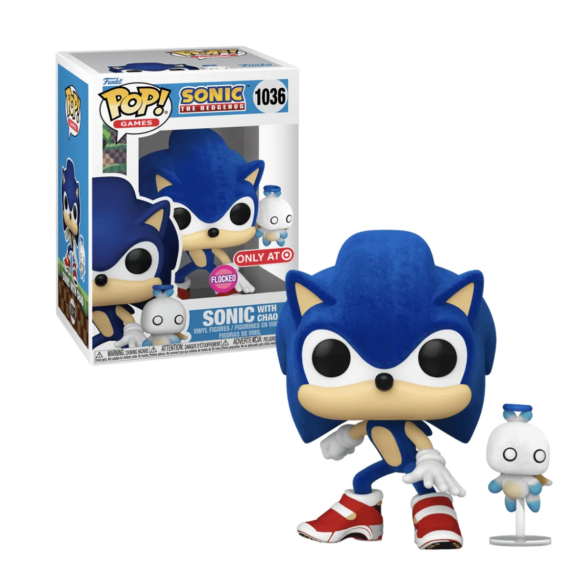 FUNKO - Sonic with Chao Funko Pop 1036 Flocked Exclusivo Original