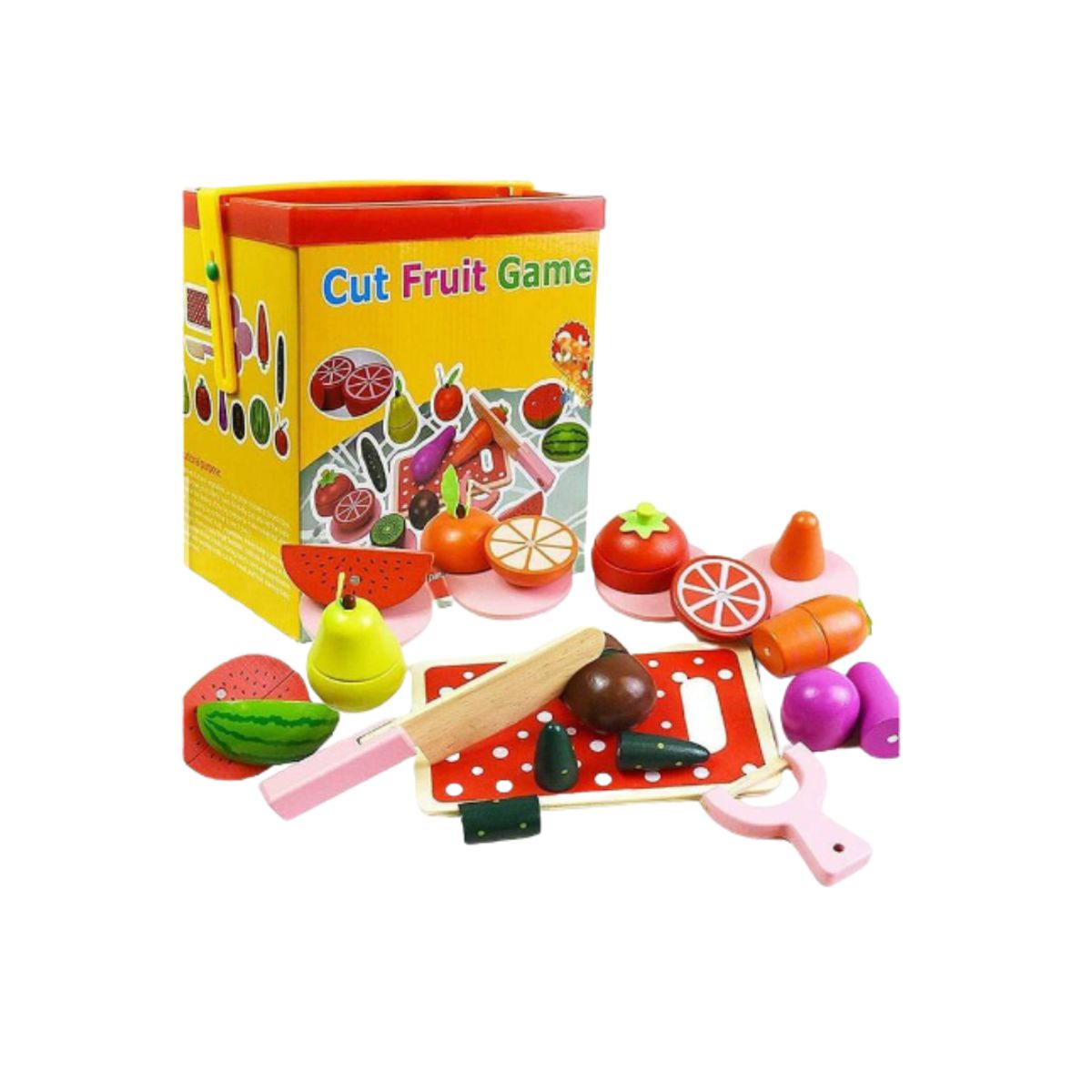 GENERICO - Frutas Partidas Educativas Imantadas de Madera