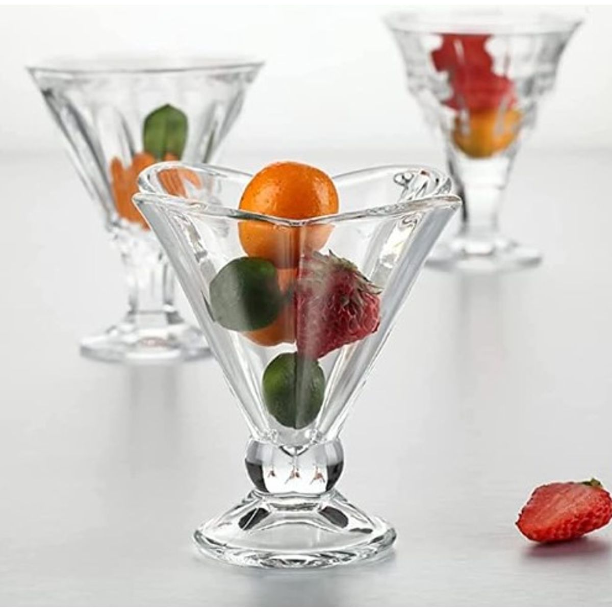 GENERICO - Set x 6 Copas para Helado Diseño Flor 200ml