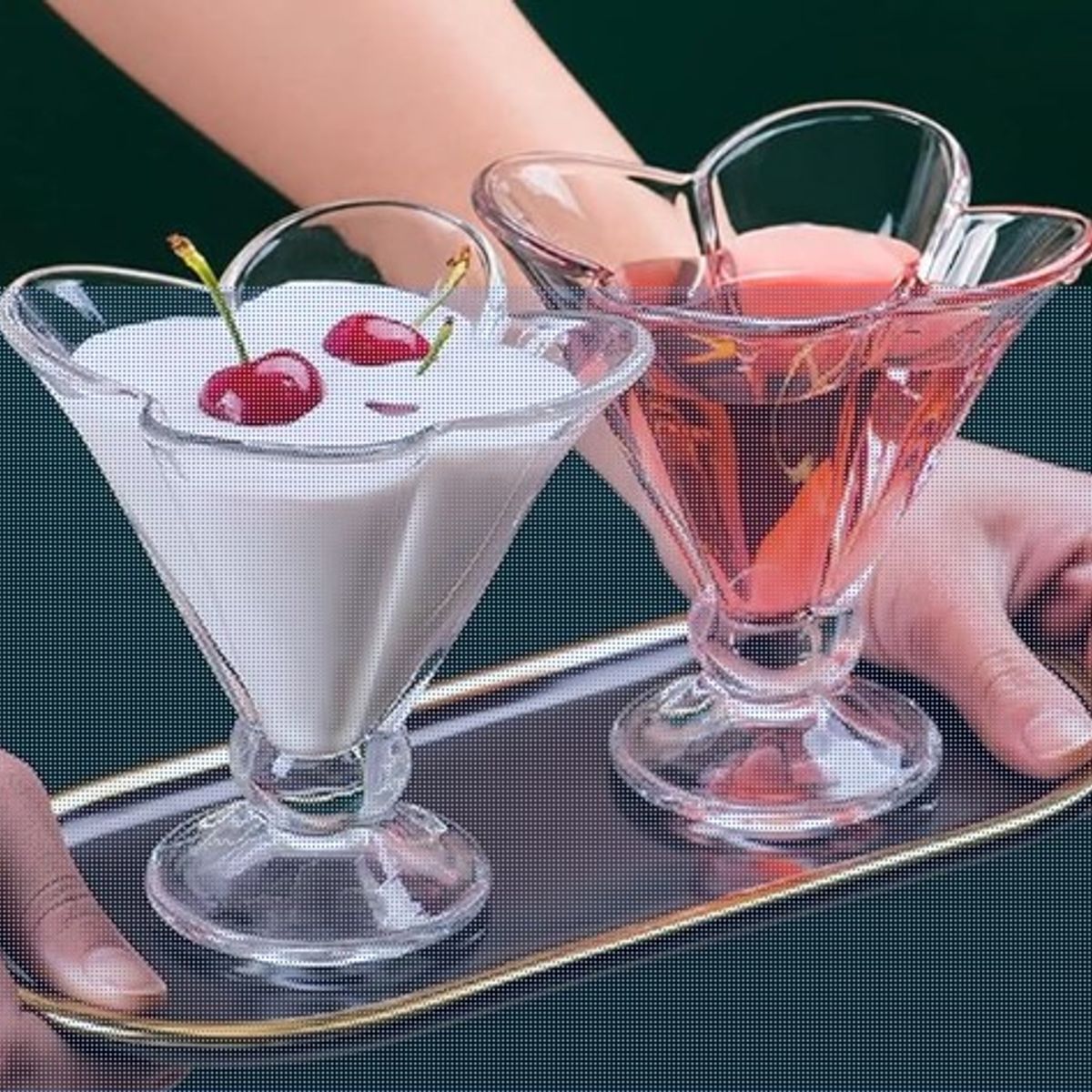 GENERICO - Set x 6 Copas para Helado Diseño Flor 200ml