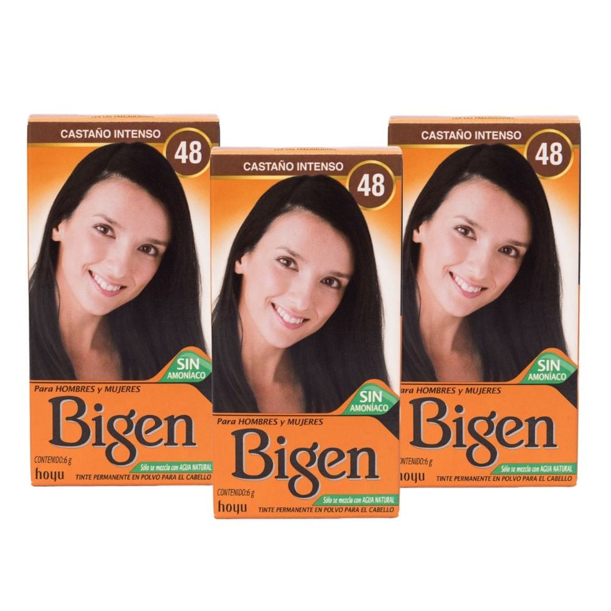 BIGEN - Pack de 3 tintes Bigen Castaño intenso #48