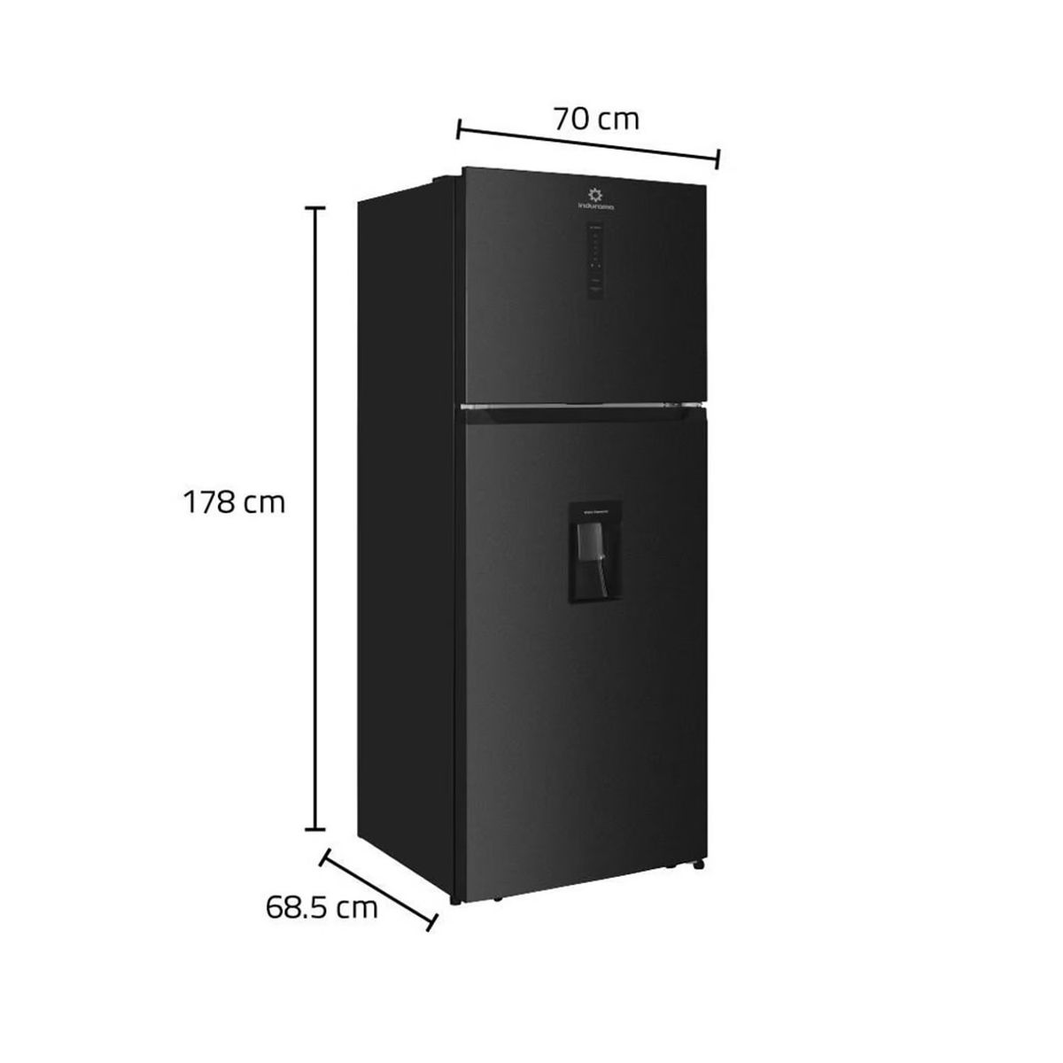 INDURAMA - Refrigeradora Top Freezer Con Dispensador 417L Indurama RI-478DN