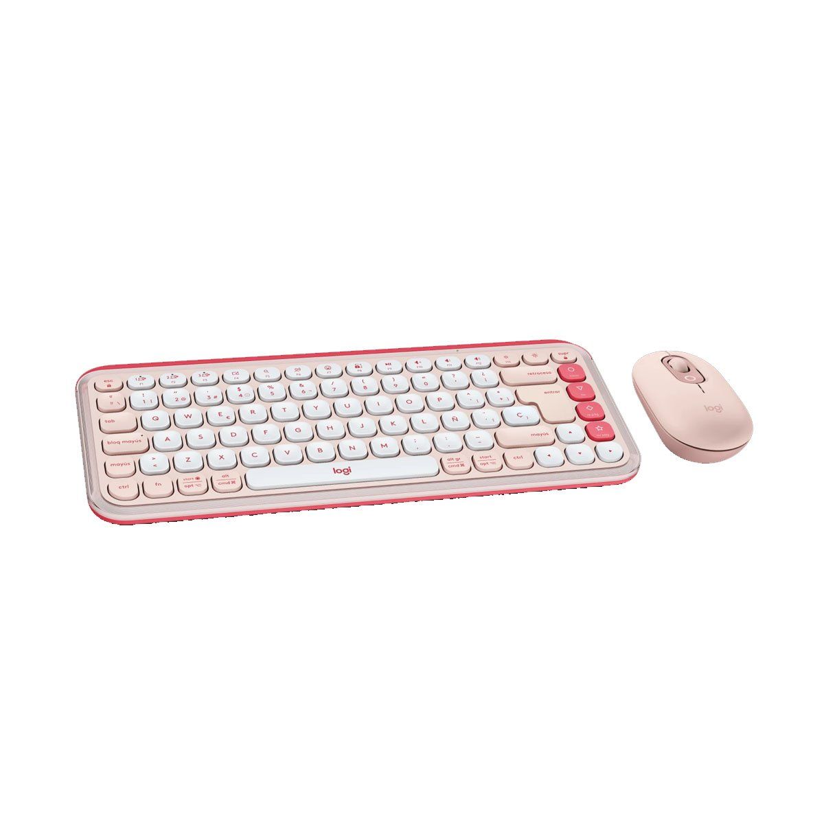 LOGITECH - Teclado Logitech +Mouse Pop Icon Bluetooth Wireless Sp Copilot Rose