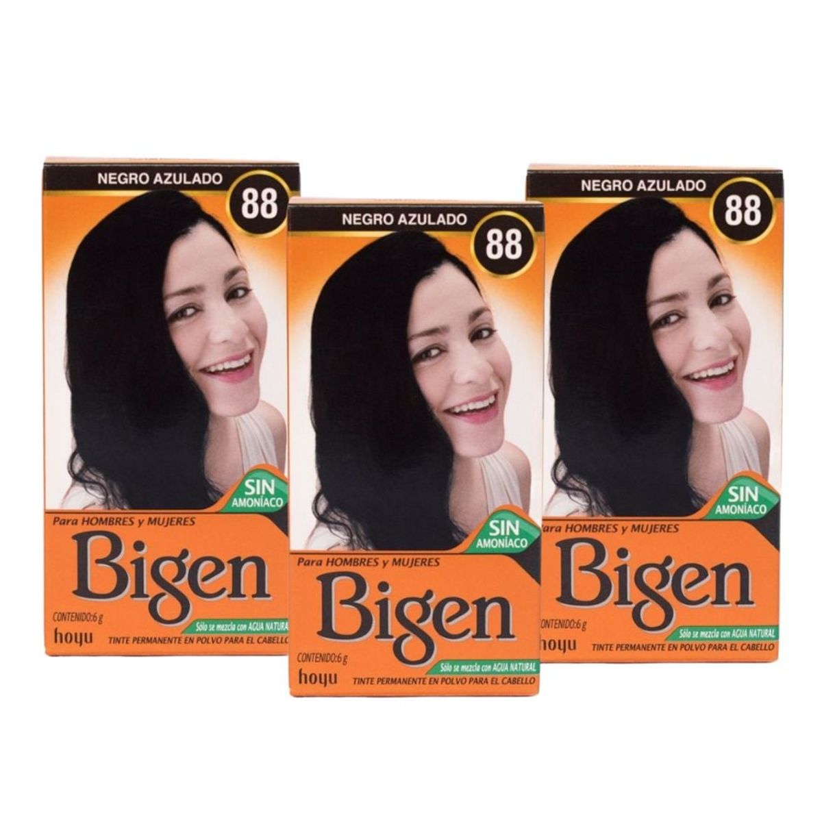 BIGEN - Pack de 3 tintes Bigen Negro azulado #88