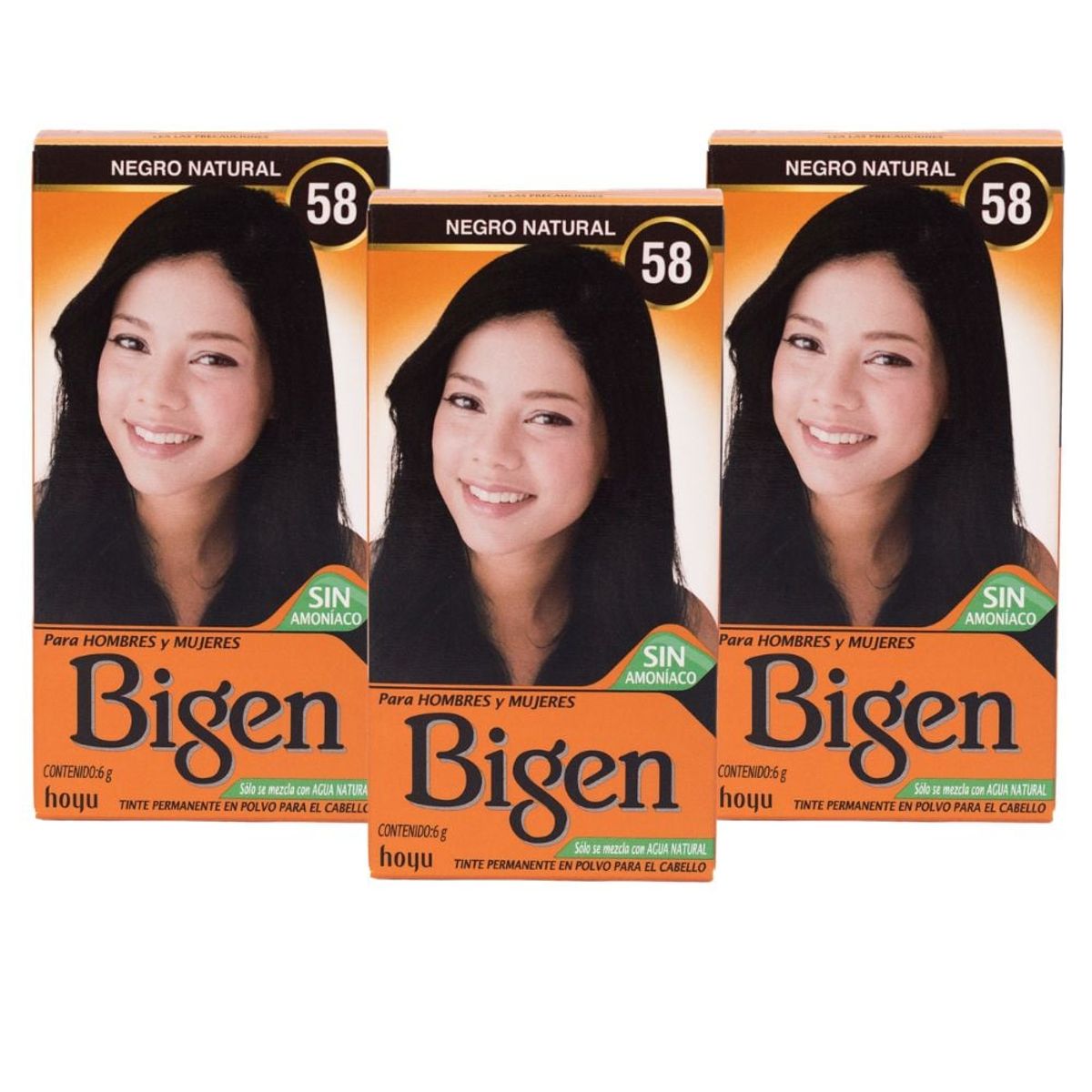 BIGEN - Pack de 3 tintes Bigen Negro  natural #58