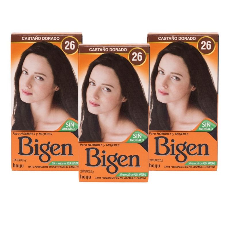 BIGEN - Pack de 3 tintes Bigen Castaño dorado #26