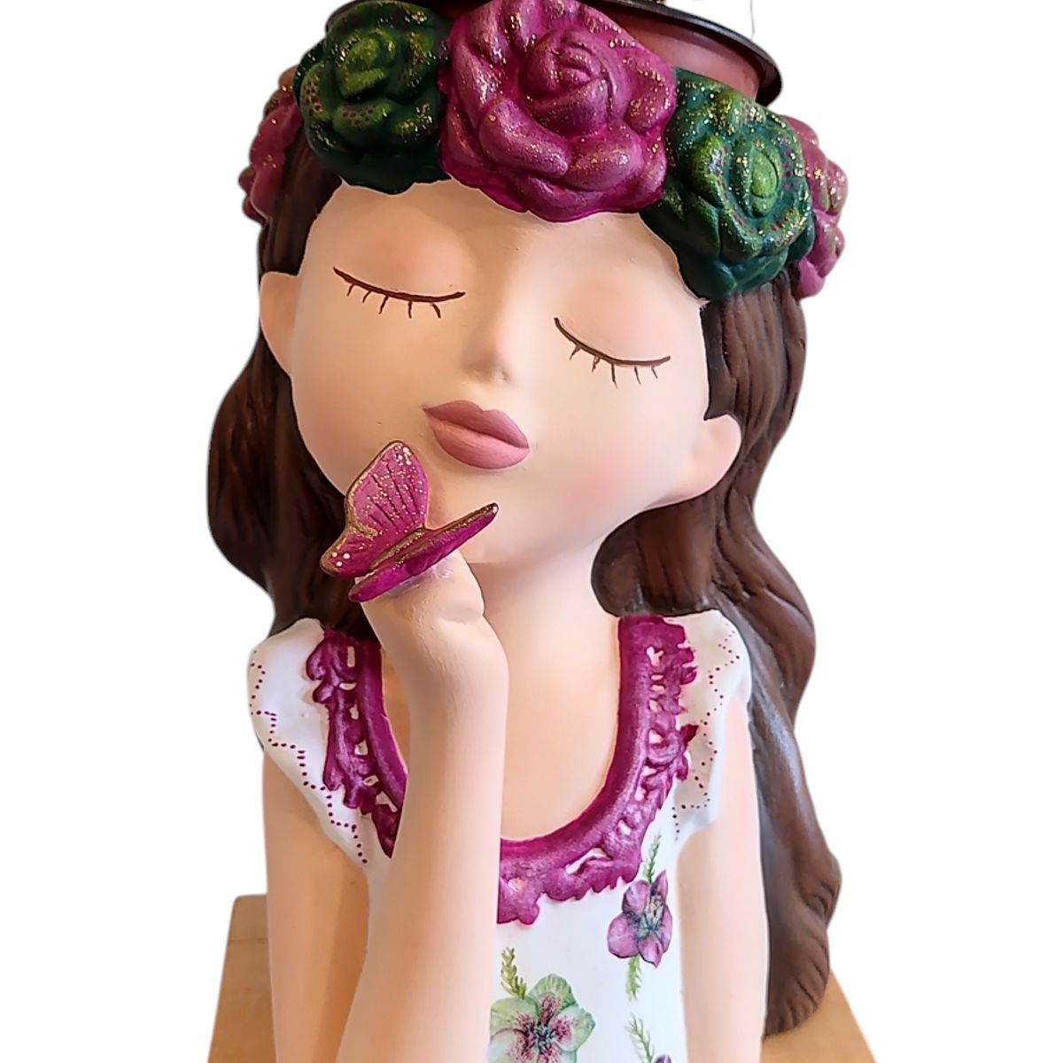 GENERICO - Macetero Maceta Suculentas Soñadora Pintada a Mano