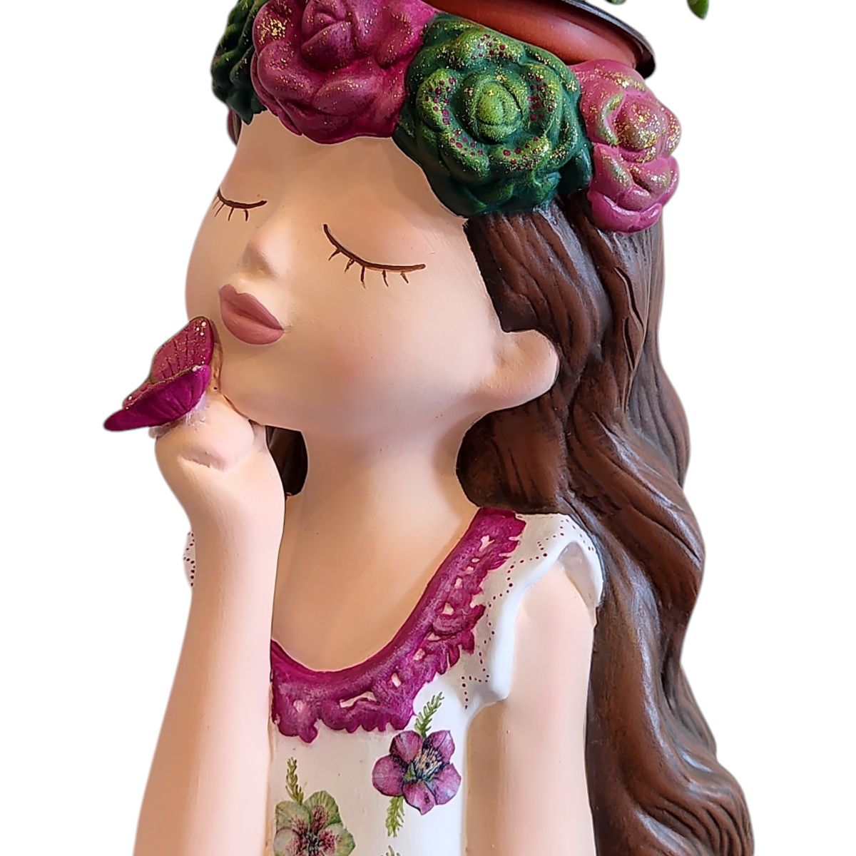 GENERICO - Macetero Maceta Suculentas Soñadora Pintada a Mano