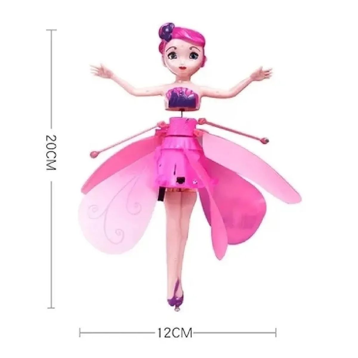 GENERICO - Muñeca Hadas Voladoras muñeca con luz led y sensor - Color Rosado