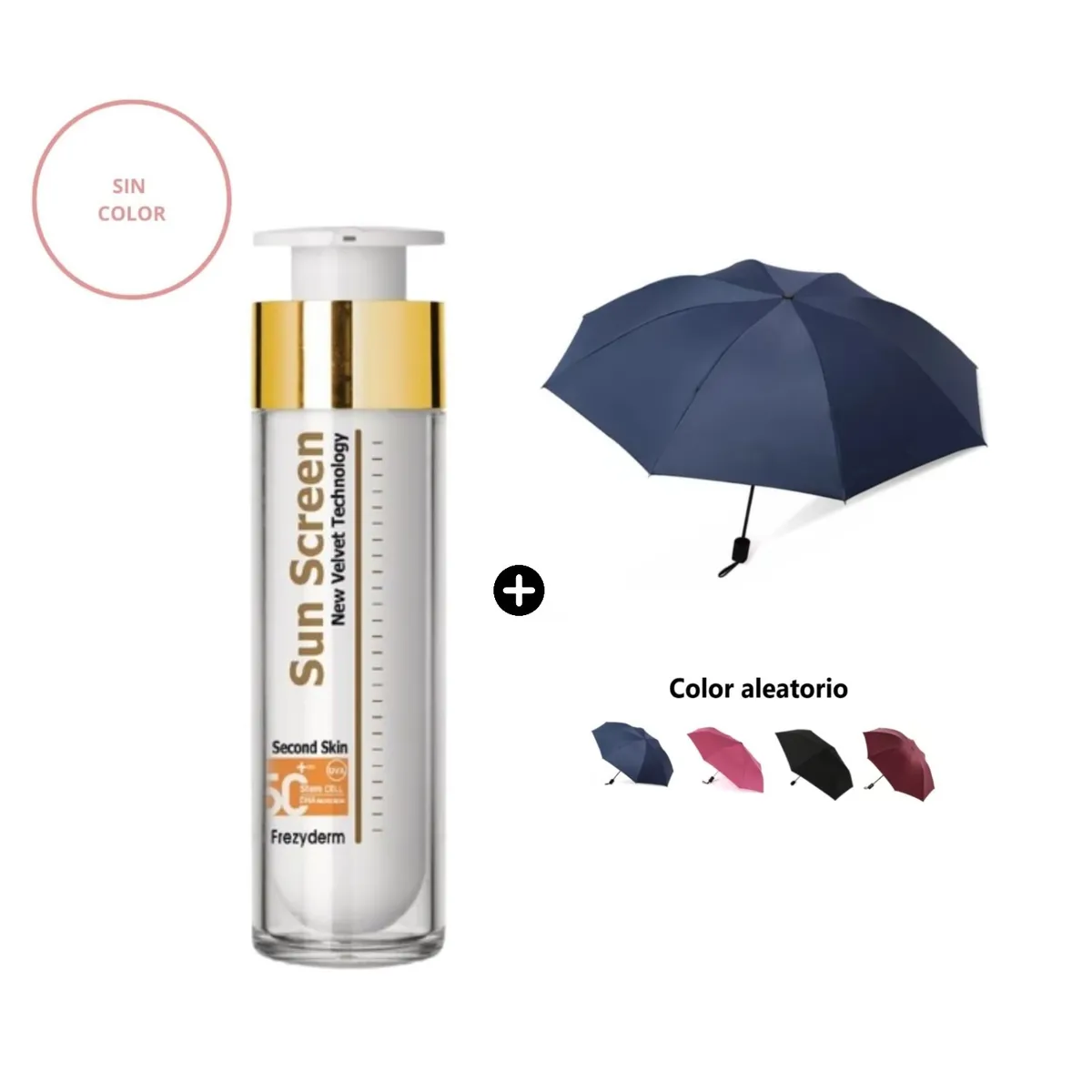 FREZYDERM - Frezyderm Sun Screen Velvet Face SPF50 50ml + Paraguas Plegable Color Aleatorio