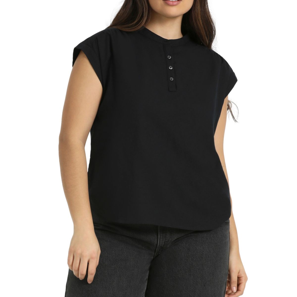 LEVIS - Blusa Mujer Jace Manga Corta Negro Levis