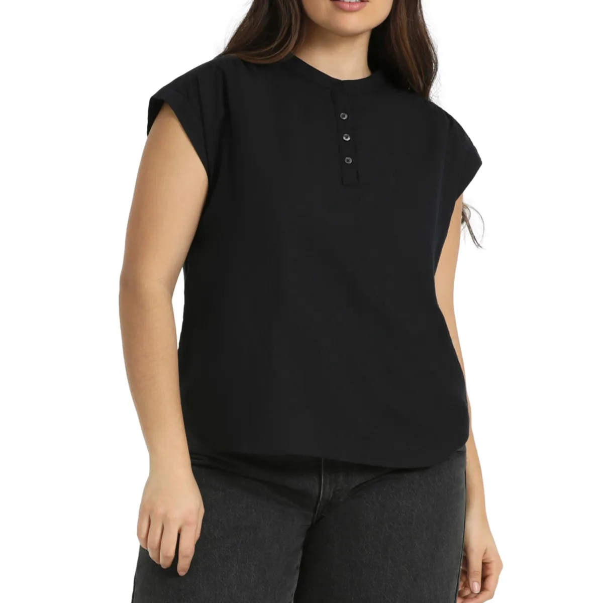 LEVIS - Blusa Mujer Jace Manga Corta Negro Levis