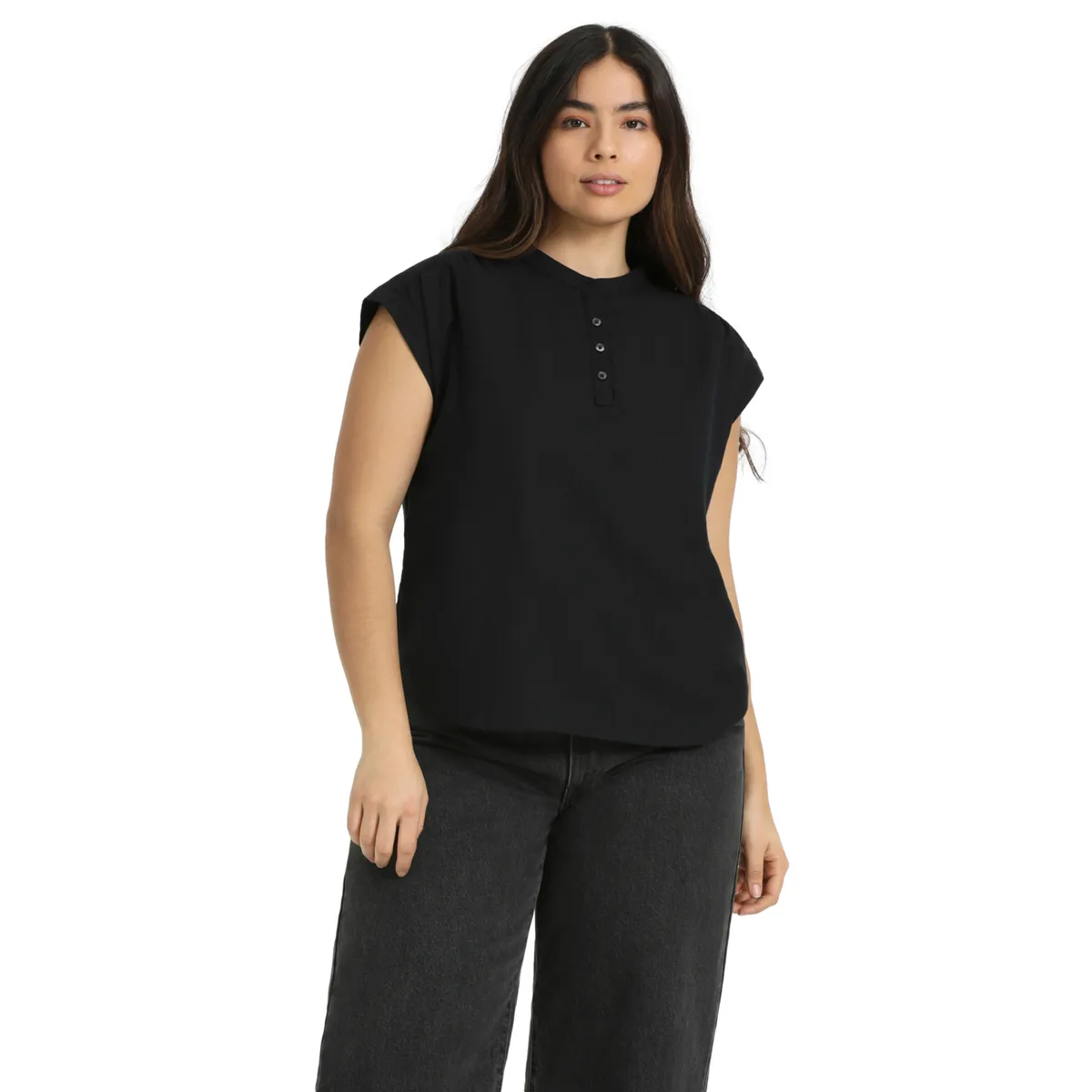 LEVIS - Blusa Mujer Jace Manga Corta Negro Levis