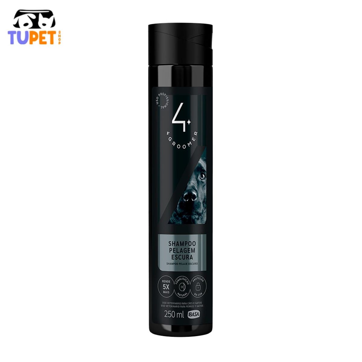 TUPET SHOP - SHAMPOO PERRO Y GATO IBASA PELAJE OSCURO 250 ML