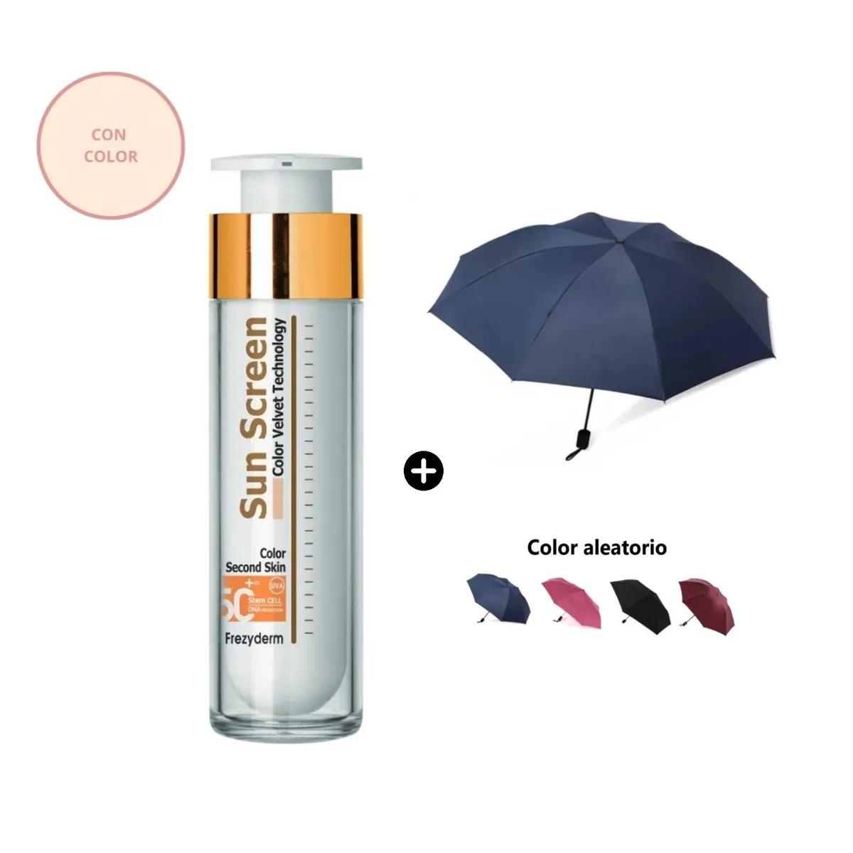 FREZYDERM - Frezyderm Velvet Sunscreen Color Face Spf50 50Ml + Paraguas Plegable Color Aleatorio