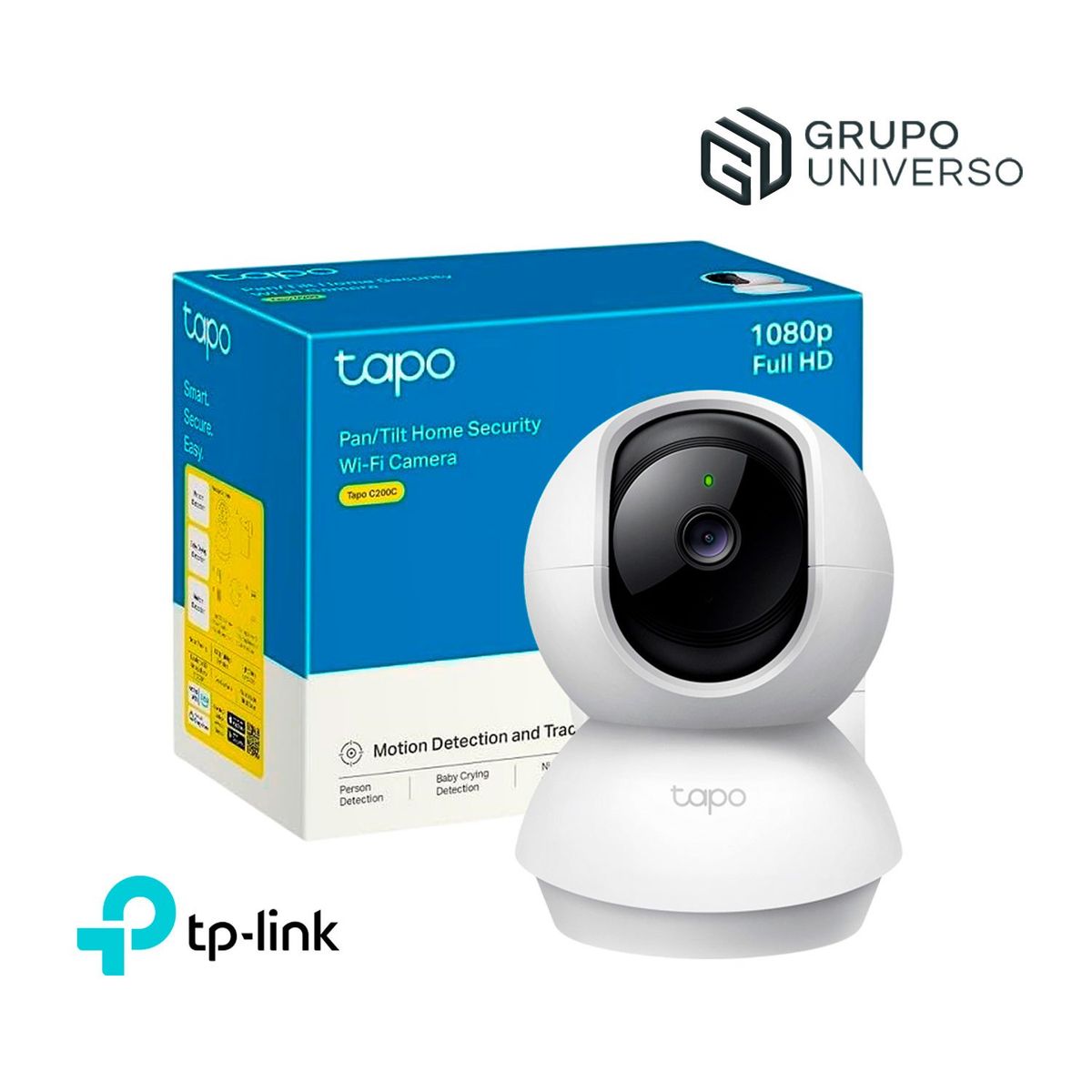 TP LINK - Cámara Vigilancia WiFi Tapo C200C FHD Comunicación 2vías Giratoria360