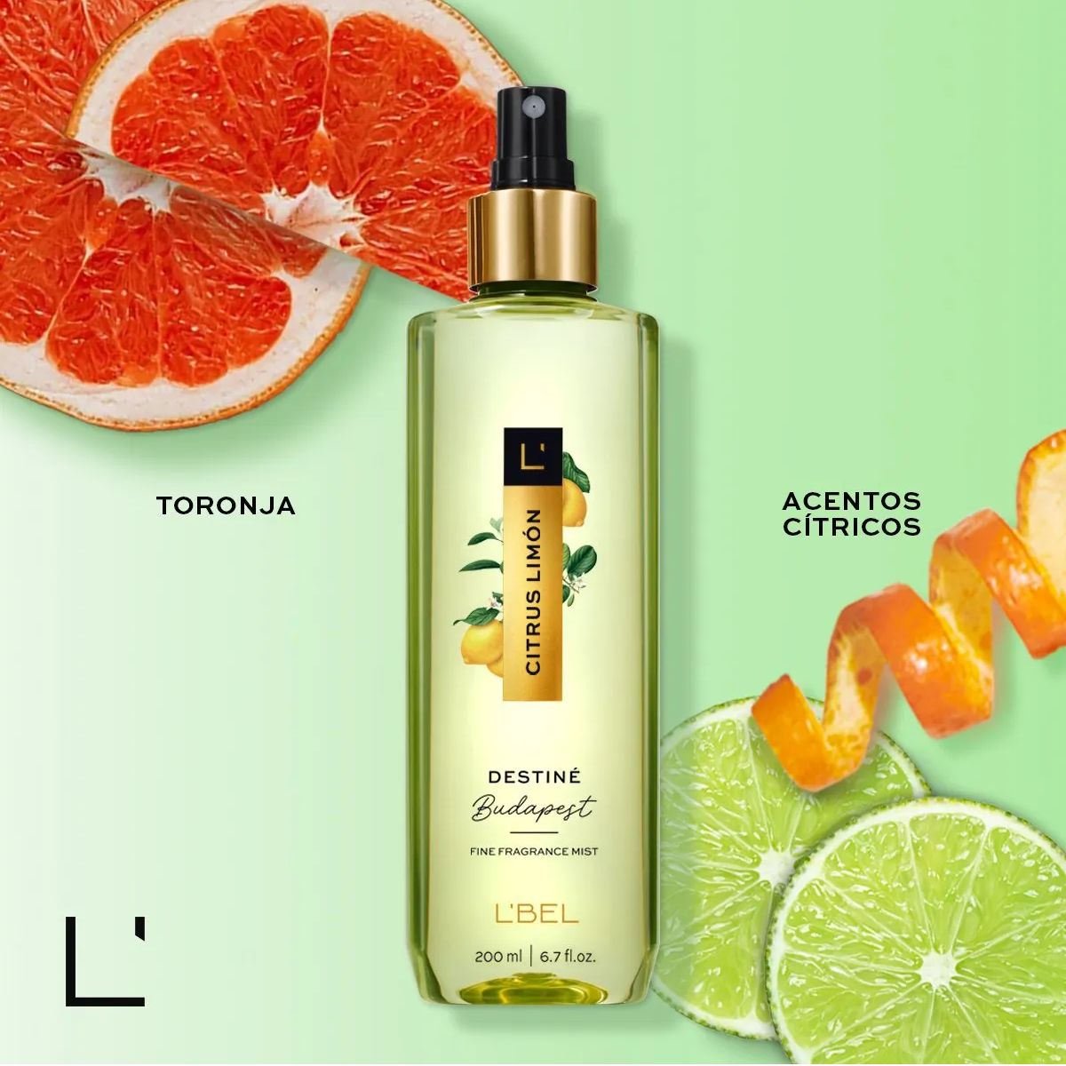 LBEL - Colonia de mujer Budapest Citrus Limón 200 ml
