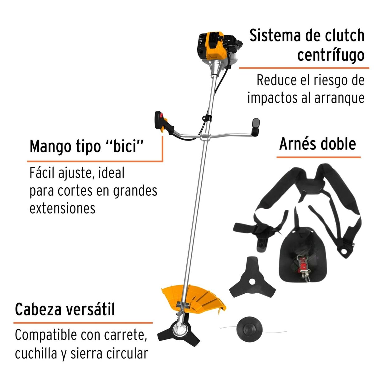 INGCO TOOLS - Desbrozadora desmalezadora 2HP podadora  43 CC motor de 2 tiempos