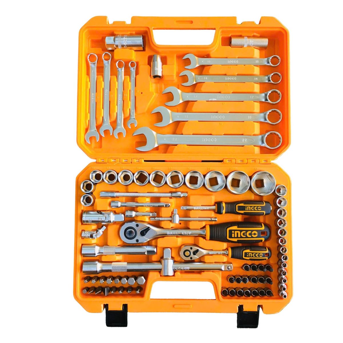 INGCO TOOLS - Juego de herramientas dados y rachets 82 PCS INGCO