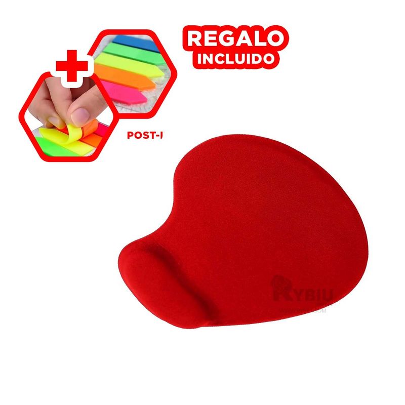GENERICO - Alfombrilla para Soporte de Mouse Rojo Y+Post-it Adhesivos