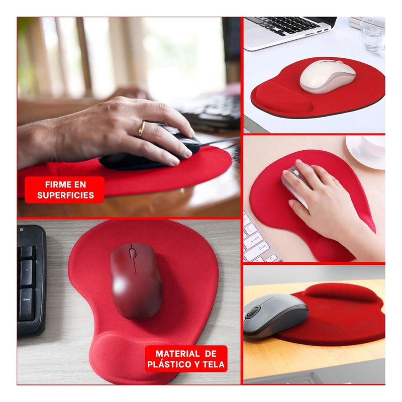 GENERICO - Alfombrilla para Muñeca en Rojo Y+Regalo Ligas para Peinar