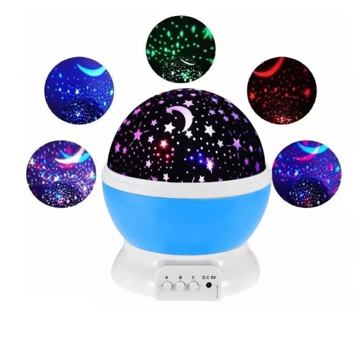 GENERICO - Lámpara Proyector de Estrellas Azul con Efecto Giratorio