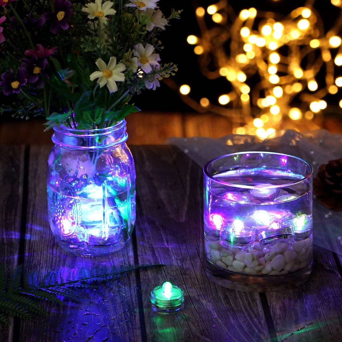 GENERICO - Velas Sumergibles luz Led para decoración x 12 Unidades