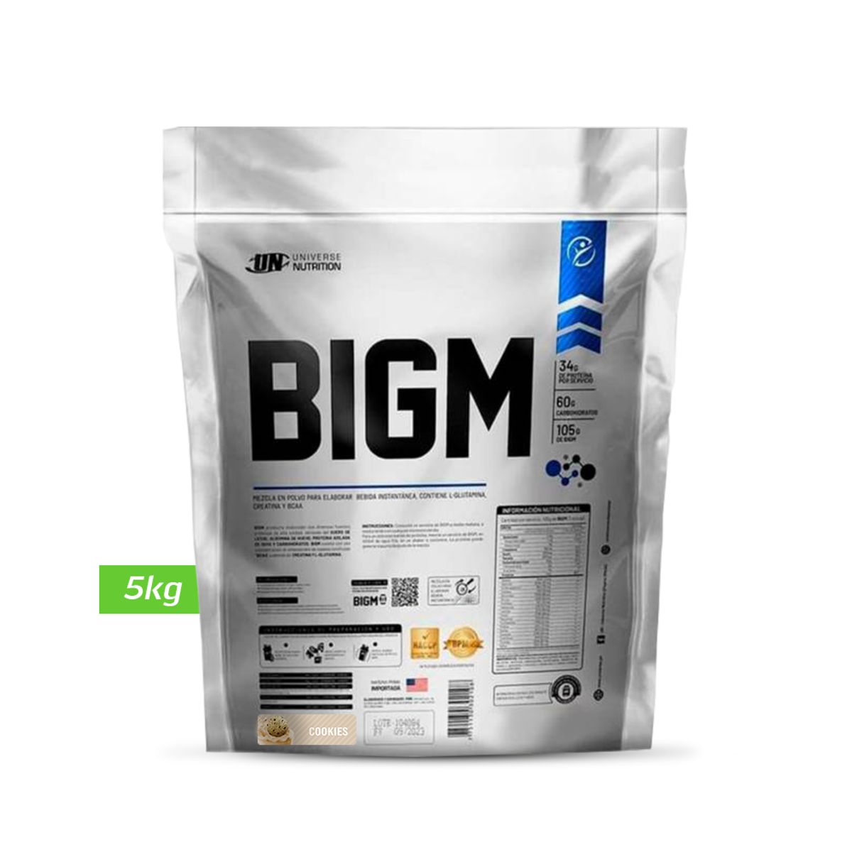 UNIVERSE NUTRITION - BIGM 5KG GANADOR DE MASA MUSCULAR UN Cookies