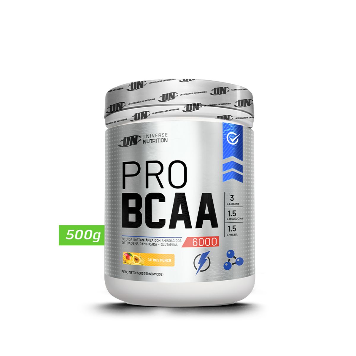 Universe Nutrition - PRO BCAA 6000 Aminoácidos 500gr Citrus punch