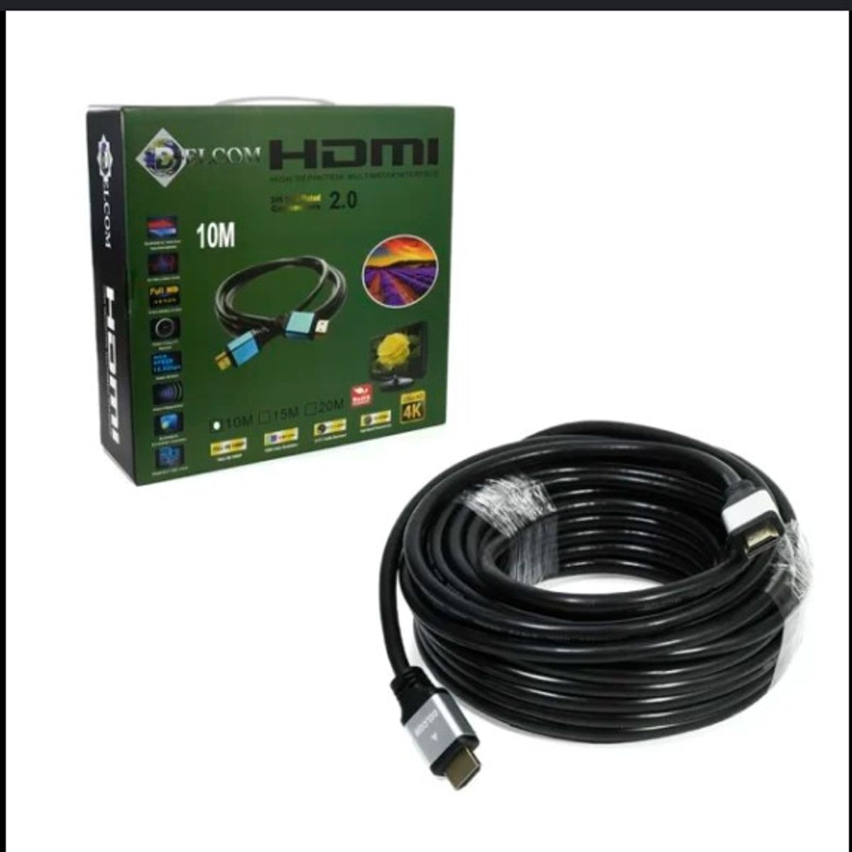 GENERICO - CABLE HDMI DELCOM 2.0 10 METROS 4K X 2K X FULL HD
