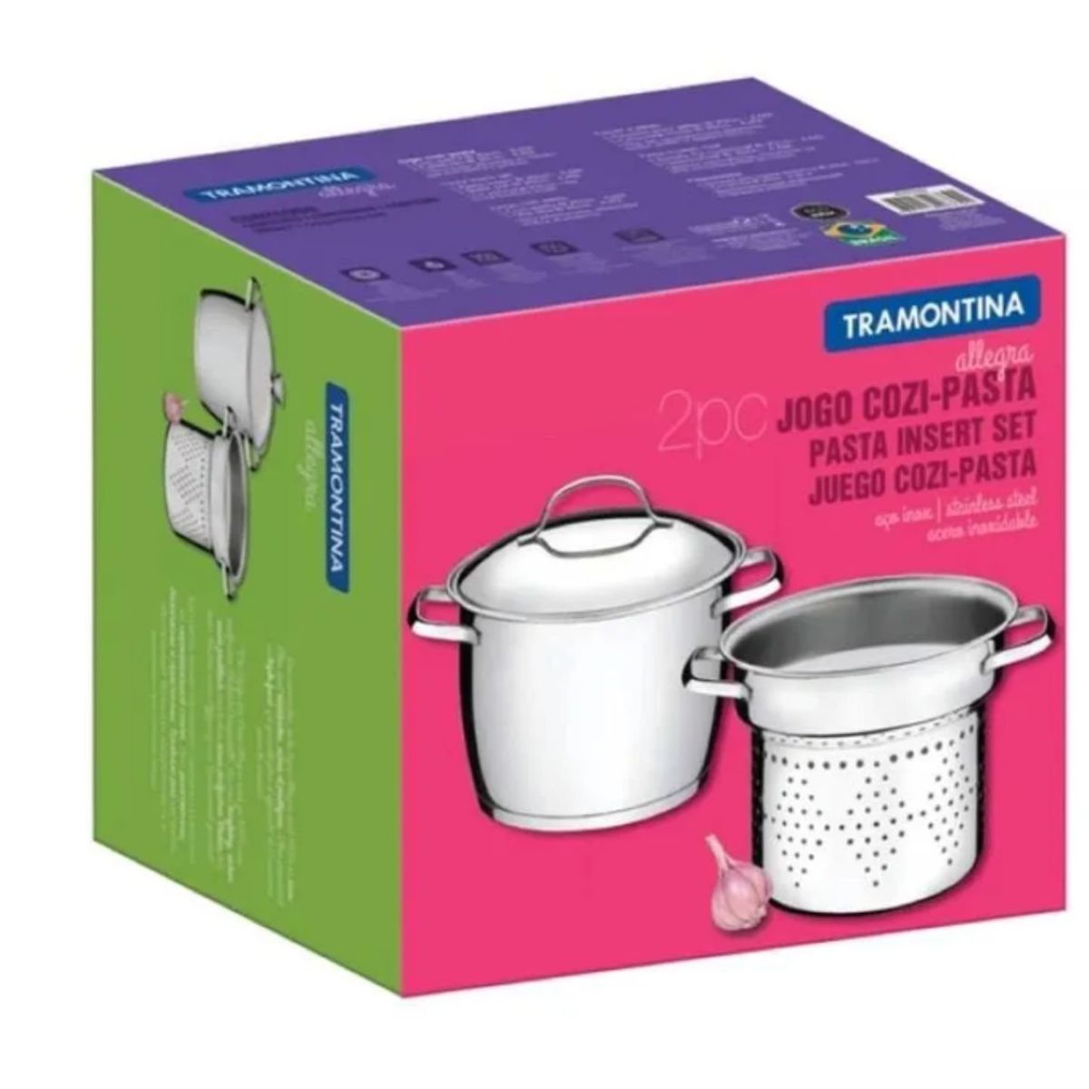 TRAMONTINA - Jgo Cozi-Pasta x2 pzas AInox - Tramontina Acero Inox