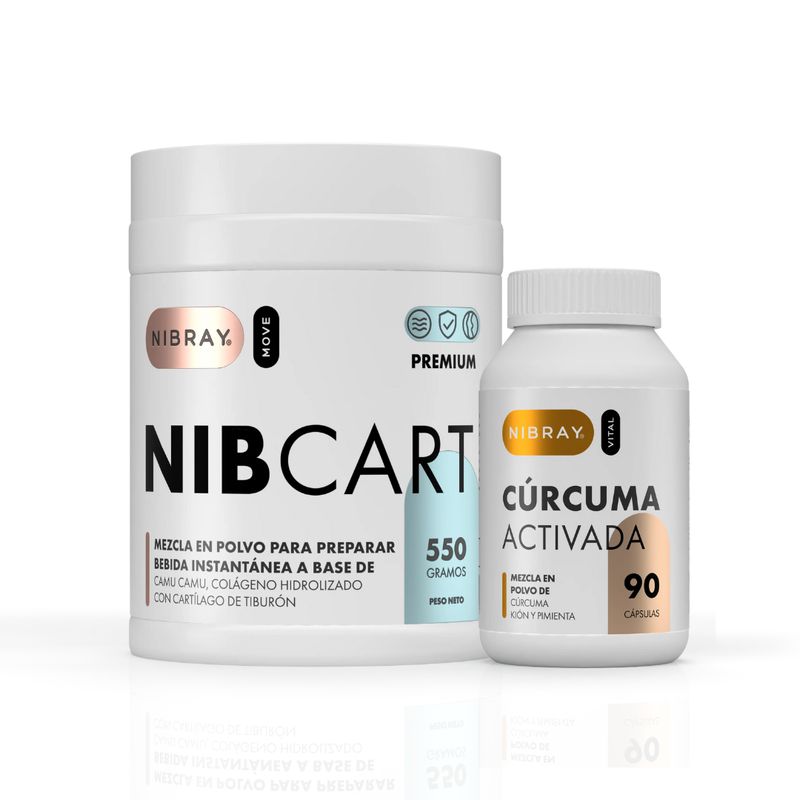 NIBRAY - Nibcart y Curcuma con Pimienta Negra Pack ArtiHuesos Nibray Move
