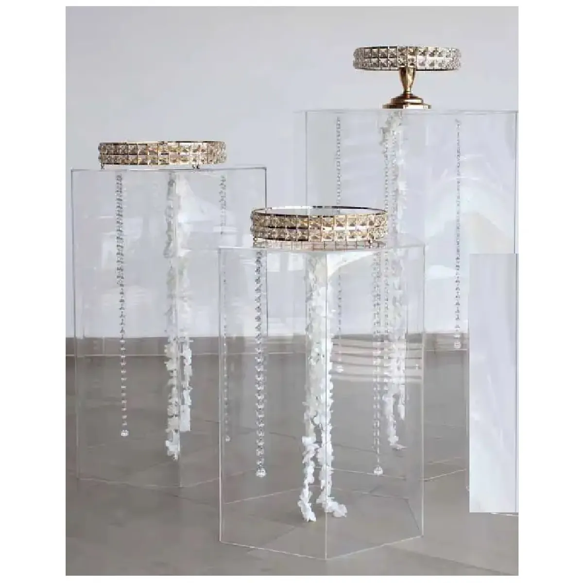 OEM - 3 Mesas Naked acrílicas HEXAGONAL (90-80-70)cm