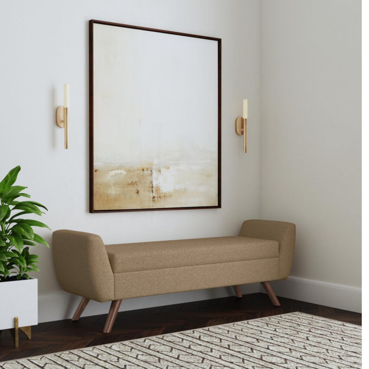 GENERICO - Banqueta Baúl Alice Marrón Decoban Hogar