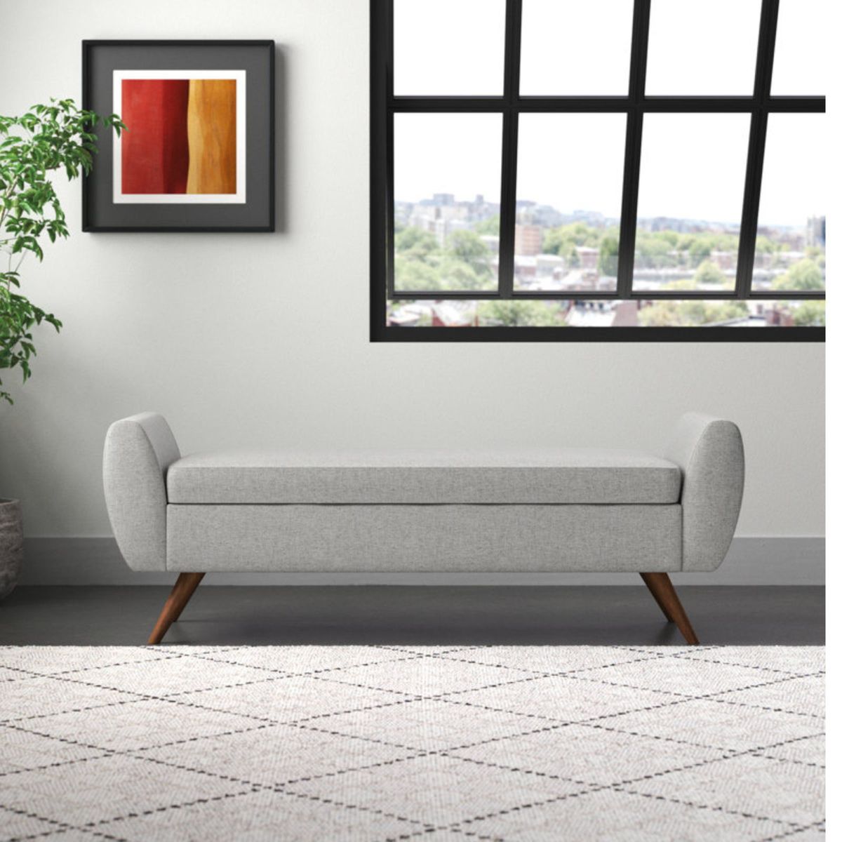 GENERICO - Banqueta Baúl Alice Gris Decoban Hogar