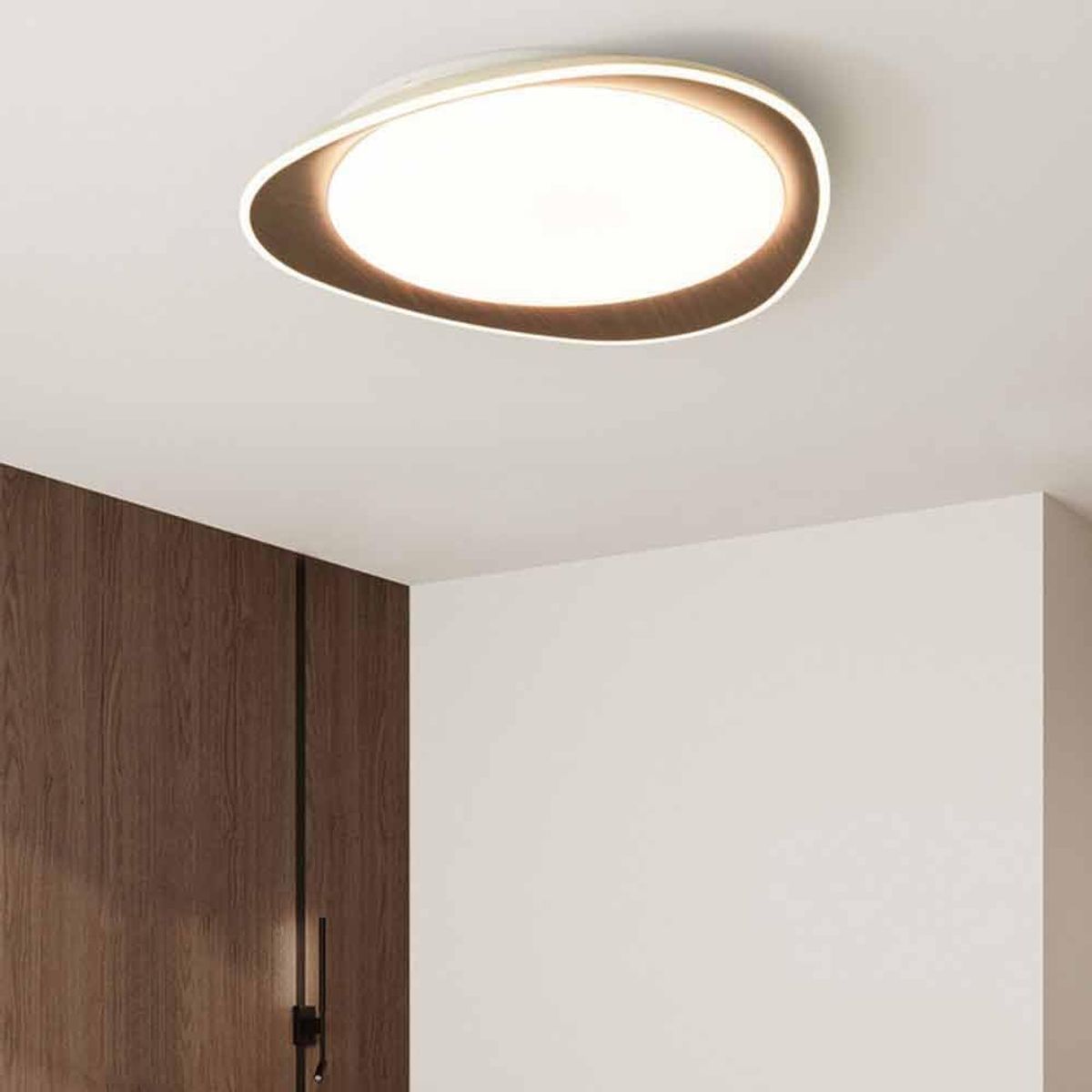 GENERICO - Plafón Amira Light Wood Luz Calida-Neutro-Fria