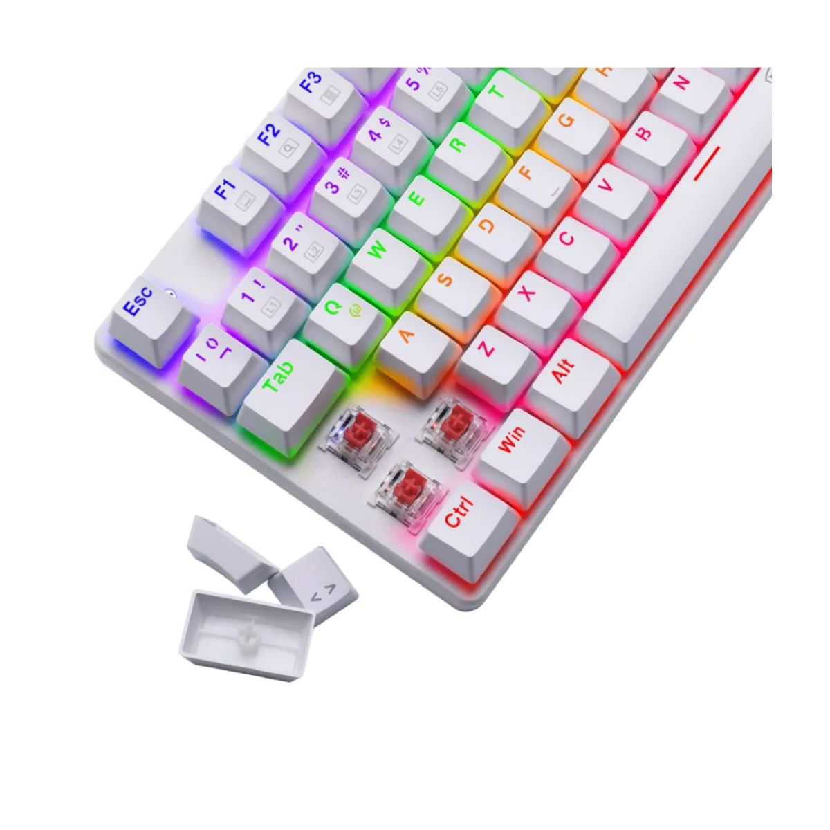 T-DAGGER - Teclado BORA WHITE Rainbow Spanish T-TGK313W-RD-SP RED SWITCH