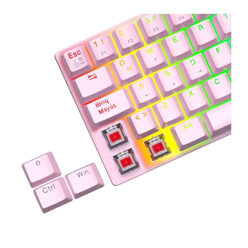 T-DAGGER - Teclado Mecánico T-Dagger ARENA RGB T-TGK321P-RGB-SP Pink Red Switch
