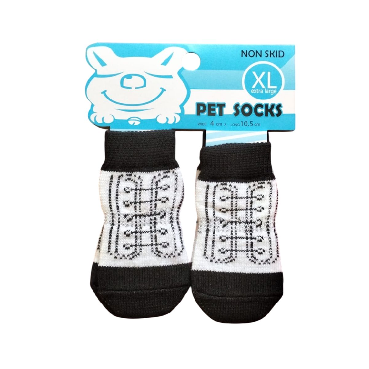 GENERICO - Pack 1 Set de medias antideslizantes agujeta negra talla XL