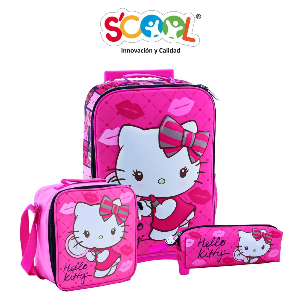 SCOOL - MALETA SET SCOOL KOMBAT 3D HELLO KITTY