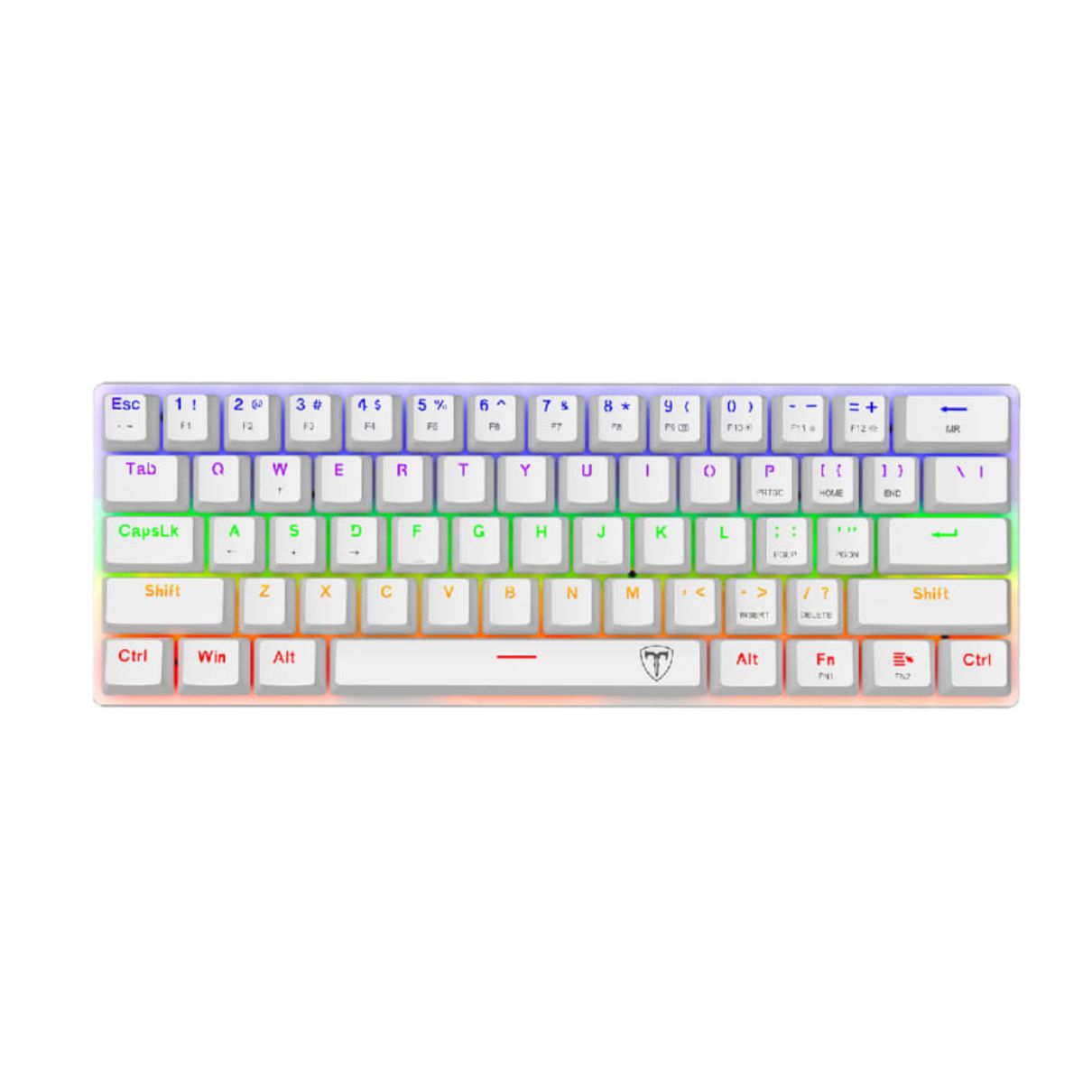 T-DAGGER - Teclado ARENA Rainbow Spanish T-TGK321W-BR WHITE BROWN SWITCH