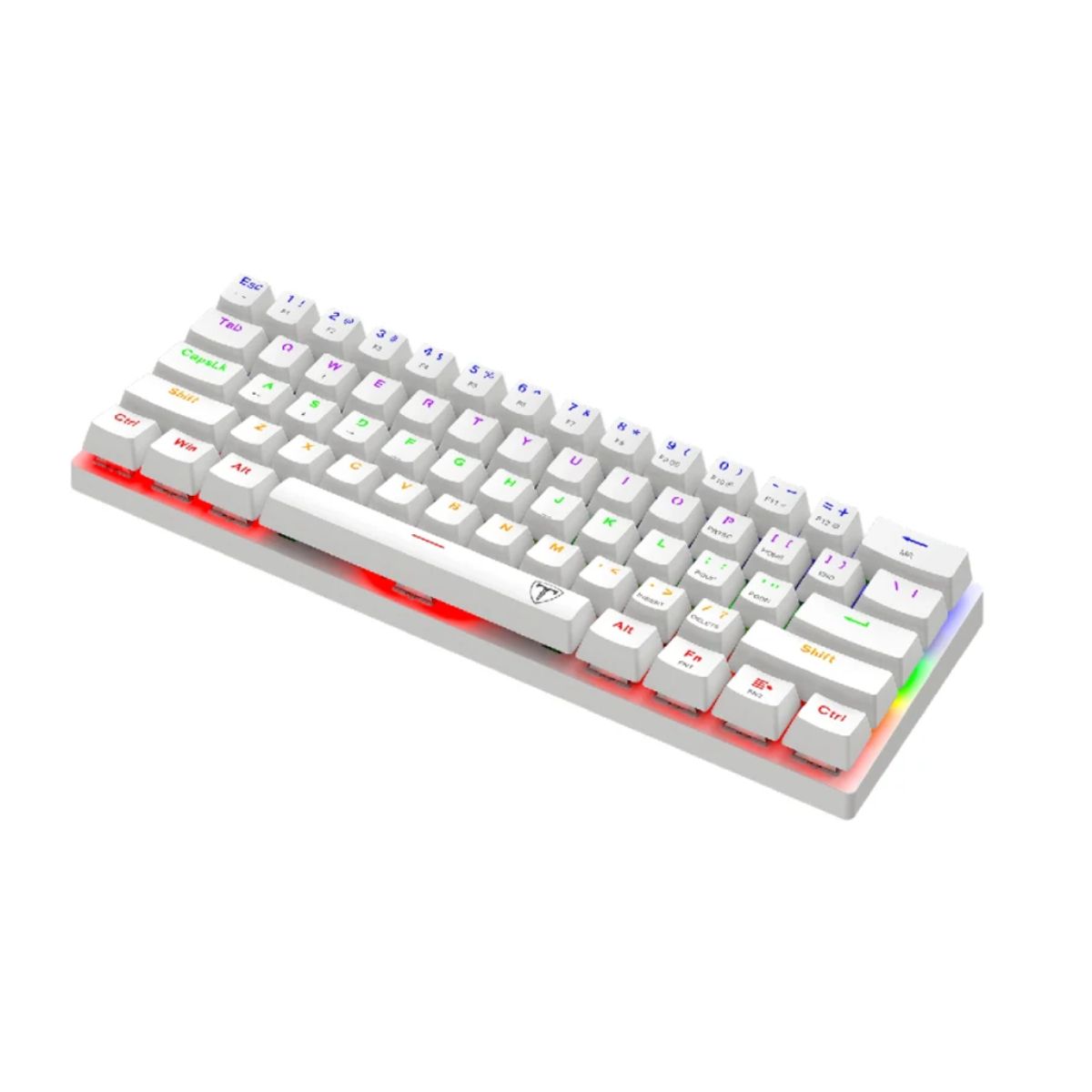 T-DAGGER - Teclado ARENA Rainbow Spanish T-TGK321W-BR WHITE BROWN SWITCH