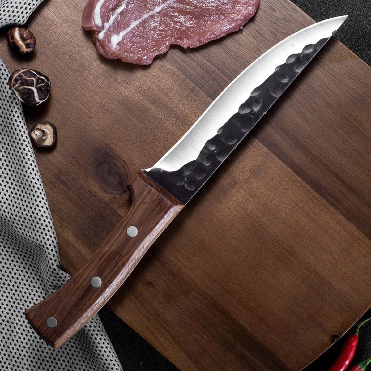 AURELA - Santoku™ - Cuchillo Forjado para Deshuesado Japonés con Funda