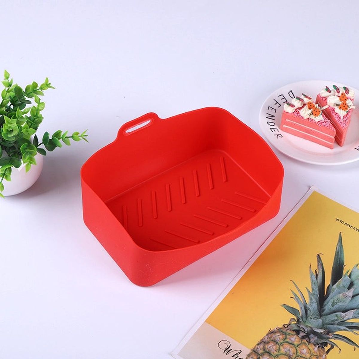 AURELA - FryerPot™ -  Set de 2 Ollas de Silicona para Freidora Segura y Resistente al Calor