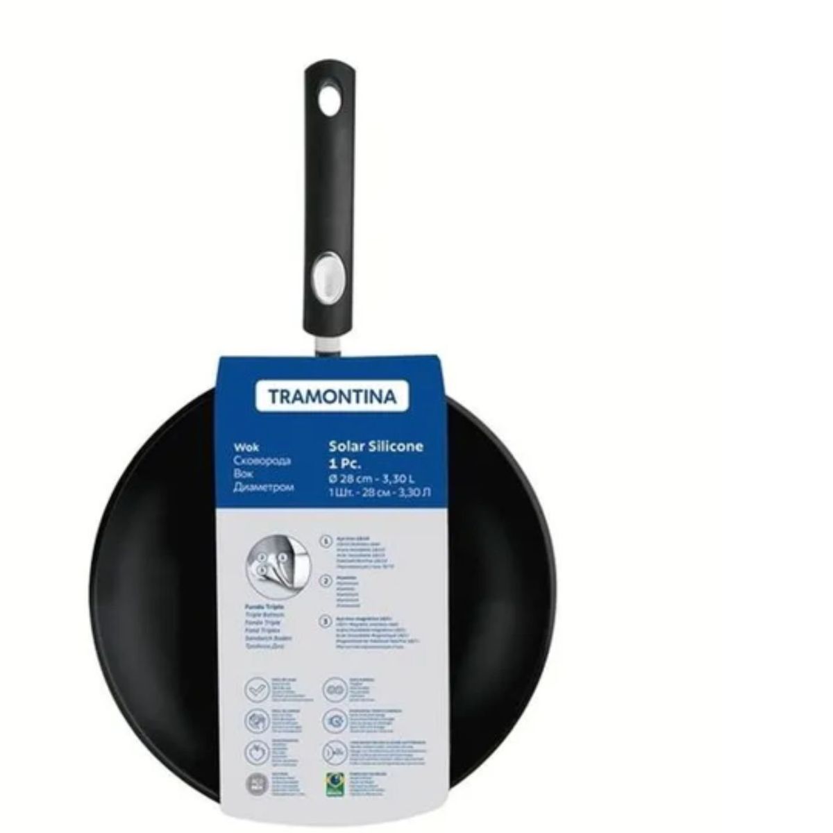 TRAMONTINA - Sarten Wok  28Cm -3.30 Lt Solar Silicone  62138/288