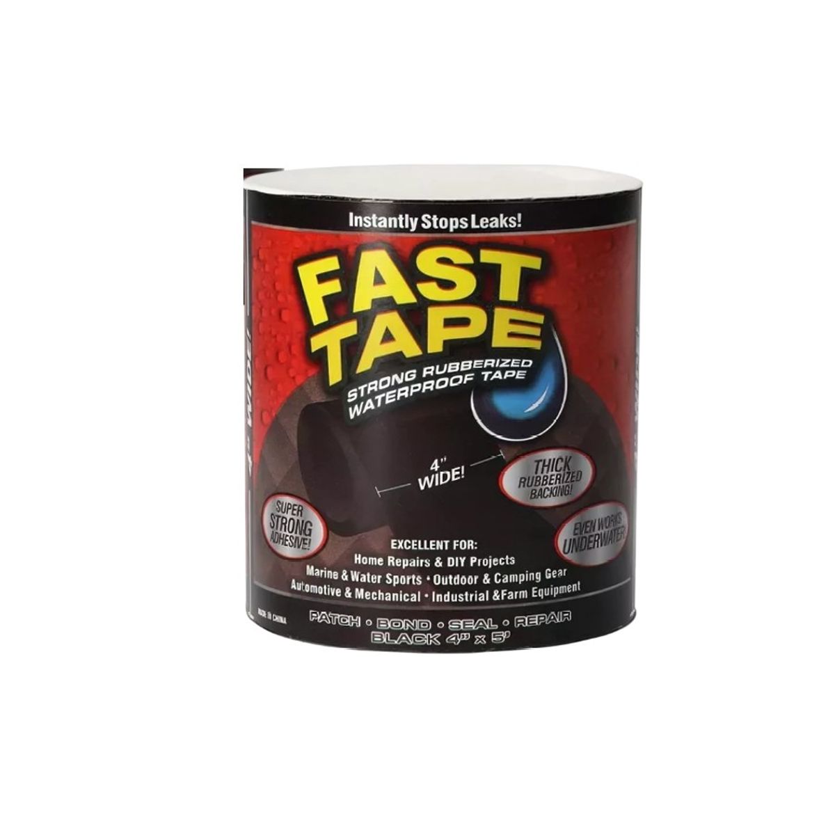 GENERICO - Fast Tape Cinta Negra impermeable de goma